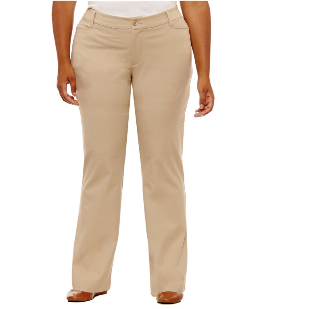 St Johns Bay Womens Straight Pants size 16W NEW